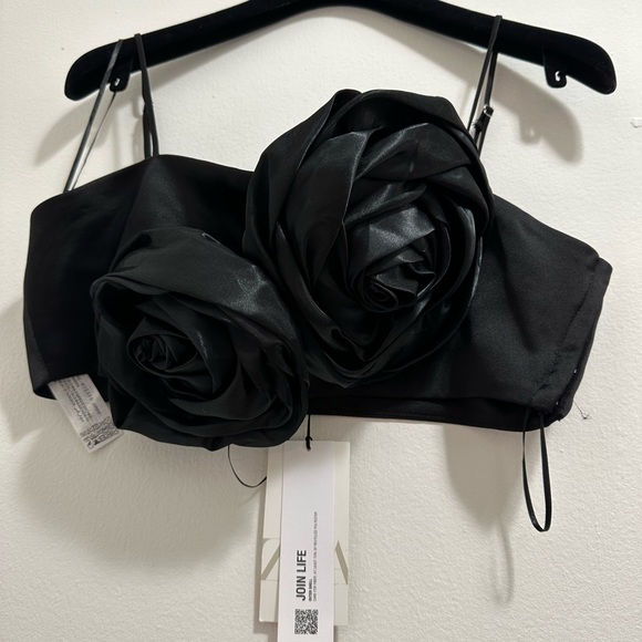 NWT Zara Floral Appliqué Top XL - Picture 7 of 8